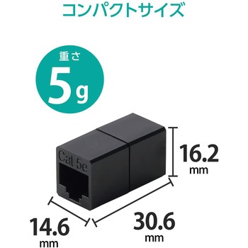 LANケーブル 延長コネクタ Cat5e RJ45 中継コネクタ ギガビット対応 コンパクト - エレコム