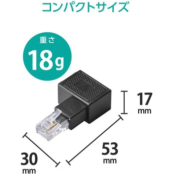 LANケーブル 延長コネクタ L字右向き 変換アダプタ Cat5e RJ45 中継コネクタ ギガビット対応 エレコム