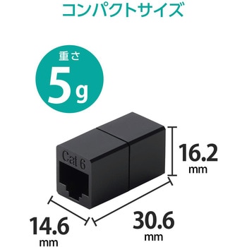 LANケーブル 延長コネクタ Cat6 RJ45 中継コネクタ ギガビット対応 コンパクト エレコム