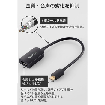 USB-C HDMI 変換アダプタ 4K/60Hz対応 USB Type-C 映像出力 (Windows MacBook Chromebook Android iPhone) エレコム