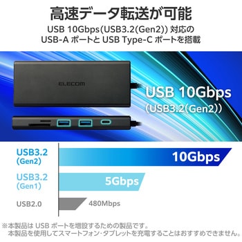 USB Type-C ドッキングステーション ハブ PD 85W出力 急速充電 - エレコム