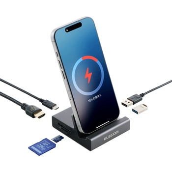 USB Type-C ドッキングステーション 6in1 充電スタンド PD対応 USB-C/4K対応 HDMI/SDカード - エレコム