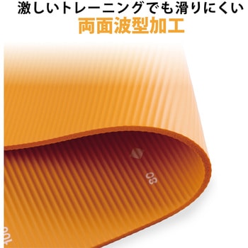 ヨガマット トレーニングマット 厚さ10mm 防音対策 滑りにくい ガイドライン付き 183×61×1cm オレンジ エレコムヘルスケア