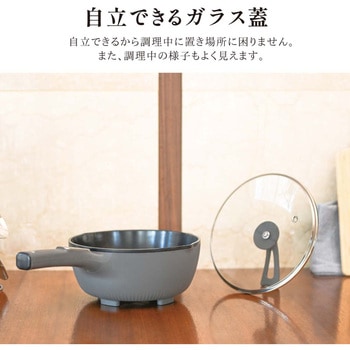 多機能片手電気鍋 4L 蒸し器付き ダークグレー ランテル・メディエール