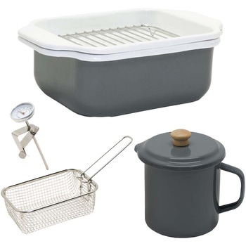 ホーロー天ぷら鍋 揚げざる&オイルポット付 ランテル・メディエール