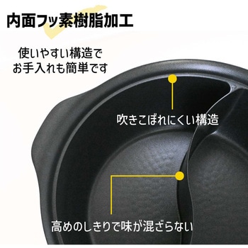 二色鍋 火鍋 ハーモニーホットポット 28cm ランテル・メディエール