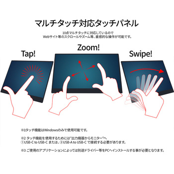 モバイルモニター13.3型/1920×1200/miniHDMI×1、USB-C×2/ブラック/スピーカー有/2年保証 JAPANNEXT