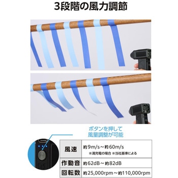 電動エアダスター ブロワー 超小型 強力 3段階風量 USB充電式 マグネットノズル付 玄関/洗車/PC エレコム
