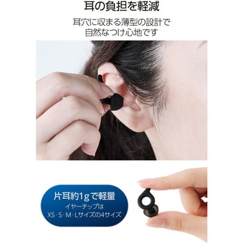 耳栓 睡眠用 遮音性 薄型 横向き寝 快眠 いびき対策 快適フィット 水洗い可 4サイズチップ 収納ケース付 エレコム