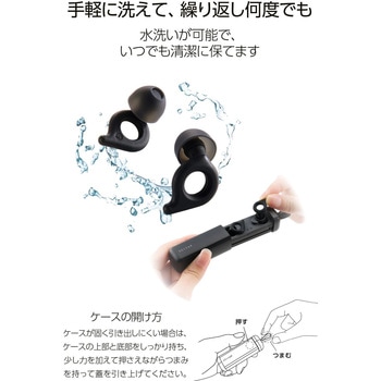 耳栓 睡眠用 遮音性 薄型 横向き寝 快眠 いびき対策 快適フィット 水洗い可 4サイズチップ 収納ケース付 エレコム