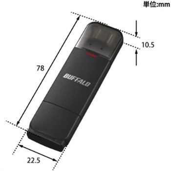 USB3.2(Gen2)Type-C/Aコネクター両対応中低速帯スティック2.0TBブラック BUFFALO(バッファロー)