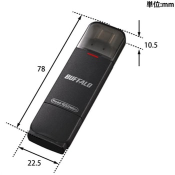 USB3.2(Gen2)Type-C/Aコネクター両対応高速帯スティック1.0TBブラック BUFFALO(バッファロー)