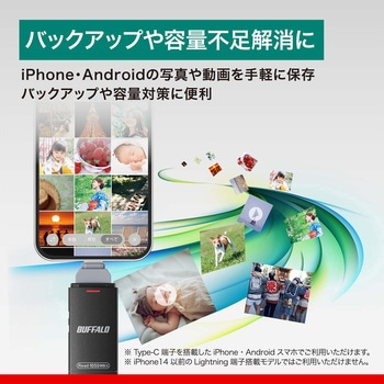 USB3.2(Gen2)Type-C/Aコネクター両対応高速帯スティック2.0TBブラック BUFFALO(バッファロー)
