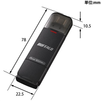 USB3.2(Gen2)Type-C/Aコネクター両対応高速帯スティック2.0TBブラック BUFFALO(バッファロー)
