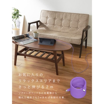スパイラルシリコンケーブル CtoC 2m(パープル) CIO