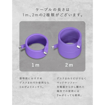 スパイラルシリコンケーブル CtoC 2m(パープル) CIO