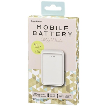 モバイルバッテリー 5000mAh 小型軽量 2台同時充電可 オーム電機