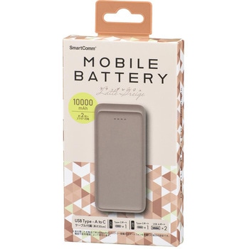 モバイルバッテリー 10000mAh 大容量 2台同時充電 オーム電機