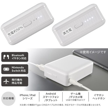 モバイルバッテリー 20000mAh PD20W急速充電対応 大容量タイプ オーム電機