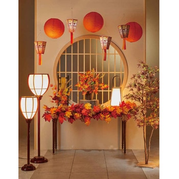 秋のディスプレイ・装飾用品 紅葉はしごスタンド 高さ51cm(造花) ストア・エキスプレス