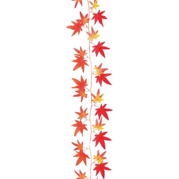 秋のディスプレイ・装飾用品 紅葉ガーランド ミックス 長さ180cm(造花)6本 ストア・エキスプレス