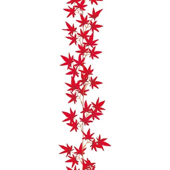 秋のディスプレイ・装飾用品 紅葉ガーランド レッド 長さ180cm(造花)6本 - ストア・エキスプレス