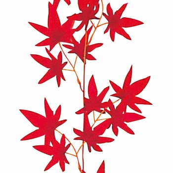 秋のディスプレイ・装飾用品 紅葉ガーランド レッド 長さ180cm(造花)6本 - ストア・エキスプレス