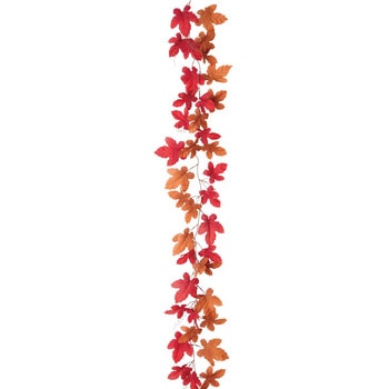 秋のディスプレイ・装飾用品 紅葉ガーランド ブラウン メイプル 長さ175cm(造花) - ストア・エキスプレス
