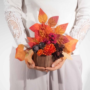 秋のディスプレイ・装飾用品 オータムフラワーアレンジ 高さ27cm(造花) - ストア・エキスプレス