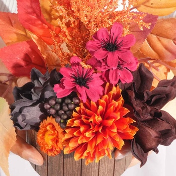 秋のディスプレイ・装飾用品 オータムフラワーアレンジ 高さ27cm(造花) - ストア・エキスプレス