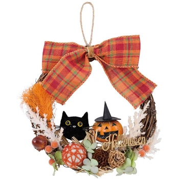 秋のディスプレイ・装飾用品 ハロウィンリース 直径23cm(造花) ストア・エキスプレス