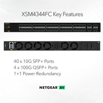 NETGEAR XSM4344FC-100AJS 40x10G SFP+および4x100G QSFP28 マネージスイッチ NETGEAR