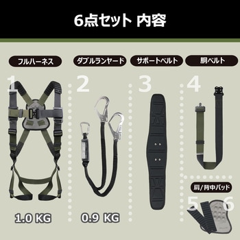 フルハーネス型 墜落制止用器具 6点セット - Harpy(ハーピー)