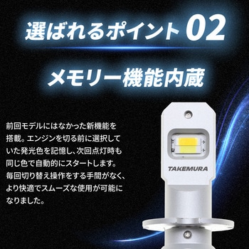 H3 フォグランプ用 2色切り替え内蔵 LEDバルブ 12v/24v兼用 竹村商会
