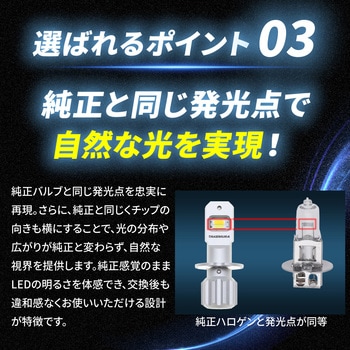 H3 フォグランプ用 2色切り替え内蔵 LEDバルブ 12v/24v兼用 竹村商会
