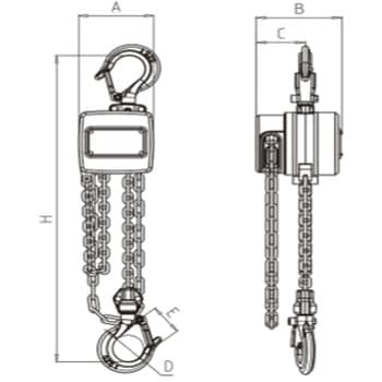 アルミ製手動チェーンブロック HIDAX