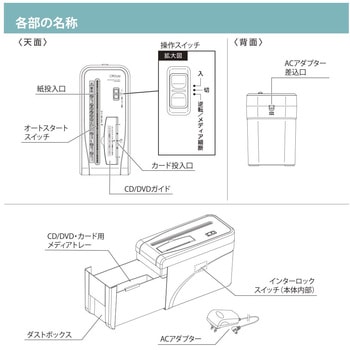 卓上シュレッダー クロスカット CD/DVD細断 静音設計 オーム電機