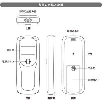 デジタル表示 アルコールチェッカー 携帯ポーチ付 - オーム電機