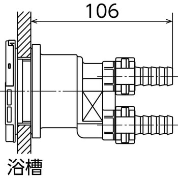 JF3Q型循環口 S型 風呂用ツインホース用 - オンダ製作所