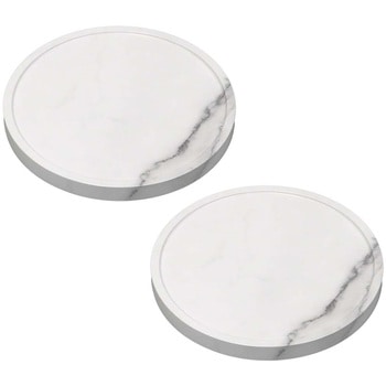 TR-CS-2P-300WHT 天然素材調のマルチトレー(キャスター付) 丸型30cm 住まいスタイル 60427170