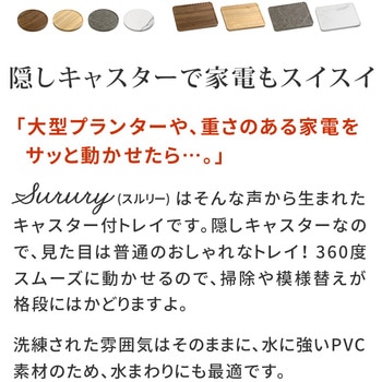 天然素材調のマルチトレー(キャスター付) 角型40cm 2個組 住まいスタイル