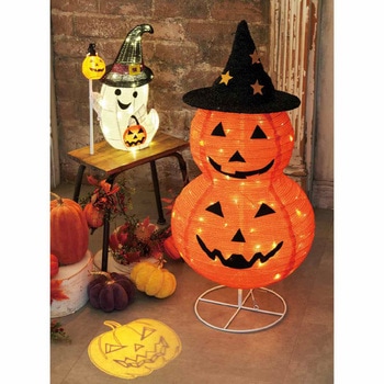秋のディスプレイ・装飾用品 ハロウィン LEDライト ウイッチゴースト 高さ50cm ストア・エキスプレス