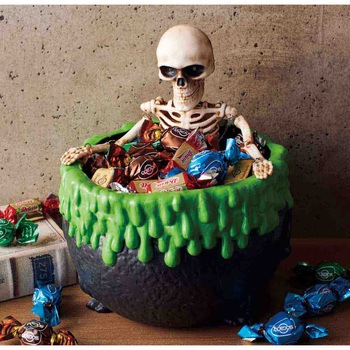 秋のディスプレイ・装飾用品 ハロウィン LEDムービングキャンディポット ガイコツオブジェ - ストア・エキスプレス