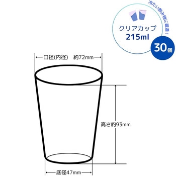 ベーシックセレクト クリアカップ 215ml/30個入 大和物産