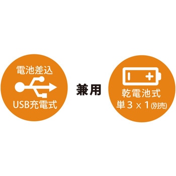 首振りポケットLEDライト 充電池乾電池兼用 Nicron(ニクロン)