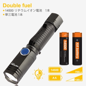 首振りポケットLEDライト 充電池乾電池兼用 Nicron(ニクロン)