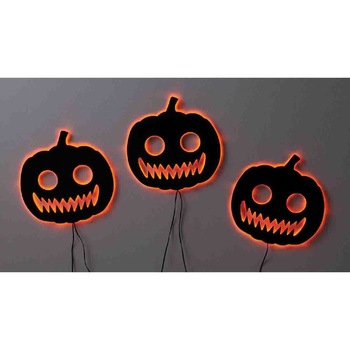 秋のディスプレイ・装飾用品 ハロウィン LEDシルエットモチーフライト 3連 ストア・エキスプレス