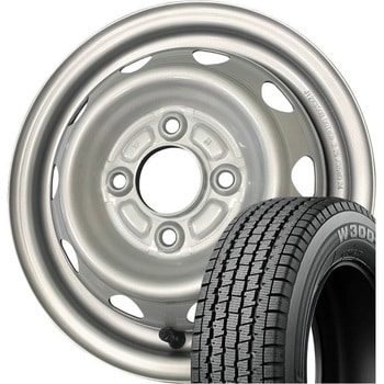 【軽トラ・バン用】スタッドレスタイヤ&ホイール4本set BRIDGESTONE W300 145/80R12 80/78N LT + スチールホイール BRIDGESTONE(ブリヂストン)