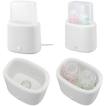 哺乳瓶スチーム除菌器 水だけで簡単高温除菌 2本同時 約15分 - オーム電機