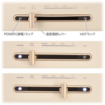 コンパクト ホットプレート 無段階温度調節 フッ素加工 オーム電機